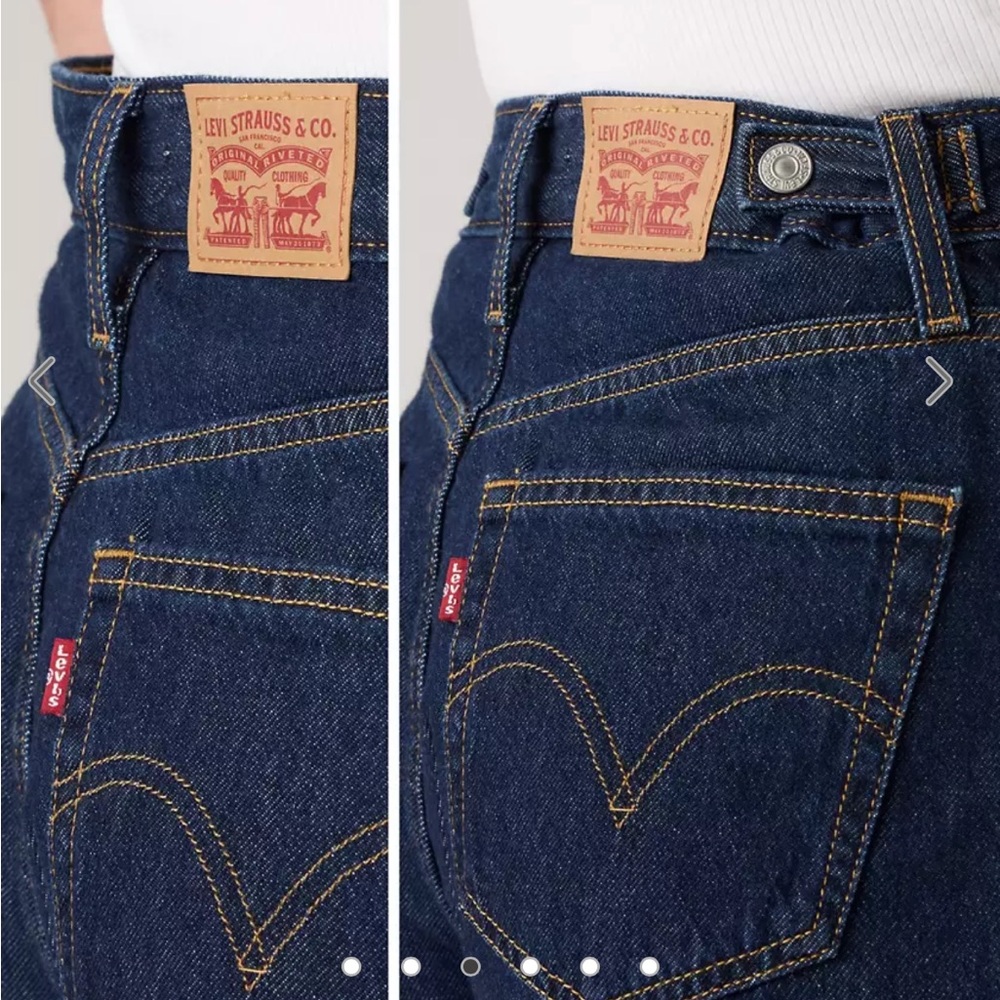 Levi's Cinch Baggy Dark Blue Wide Leg Jeans - Picture 2 of 5